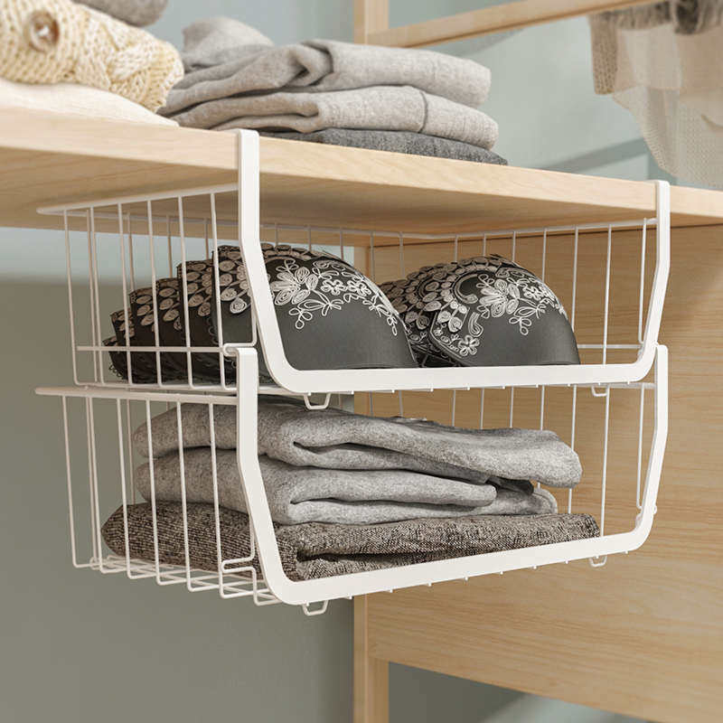 衣柜收纳挂篮分层隔板衣橱置物架橱柜下挂架可叠加吊柜内悬挂挂篮,收纳整理,整理架/置物架/收纳架,淘宝优惠券,粉丝福利购,淘宝优惠卷