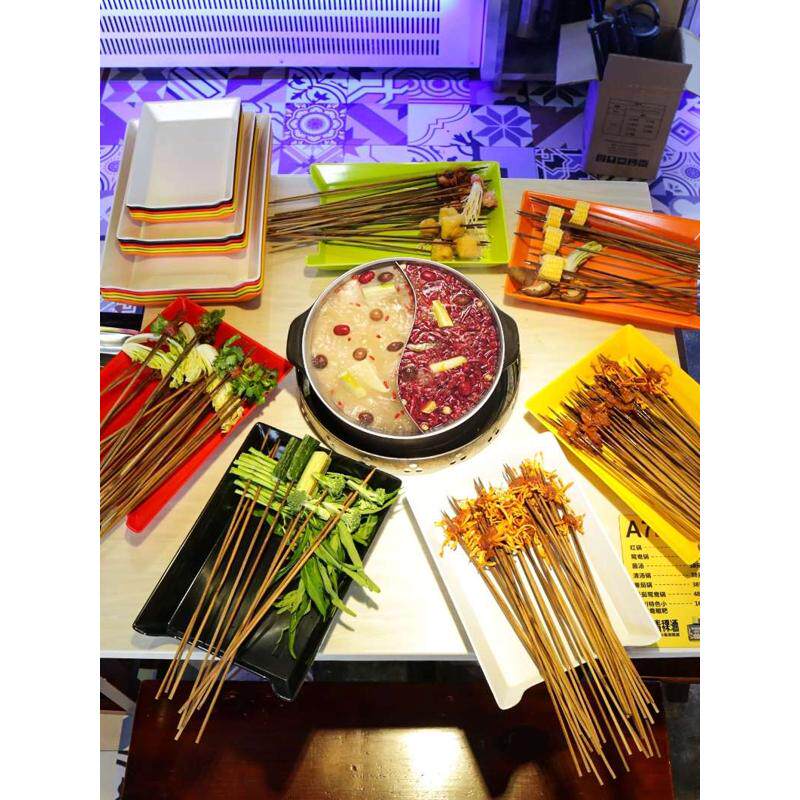 密胺餐具火锅串串盘子塑料长方形烧烤串盘商用选菜托盘展示柜摆盘