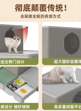 猫笼子超大自由空间家用室内不占地猫别墅带厕所一体三层加粗猫屋