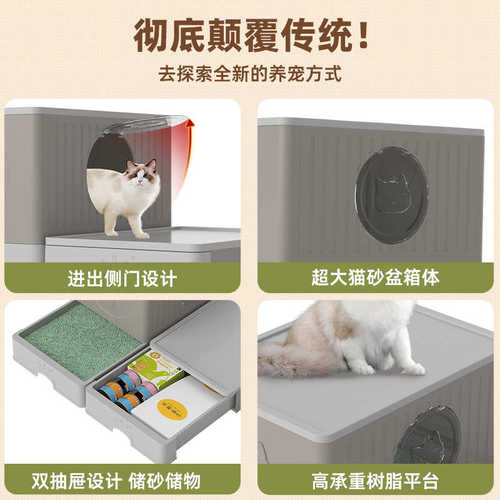 猫笼子超大自由空间家用室内不占地猫别墅带厕所一体三层加粗猫屋