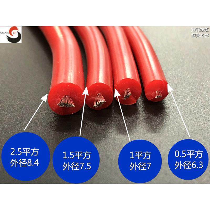 耐高温25KV耐高压电线 0.5/1/1.5/2.5平方柔性硅橡胶点火电缆包邮,电子/电工,单芯线,淘宝优惠券,粉丝福利购,淘宝优惠卷