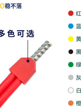双线管形预绝缘接线端子TE7508/1010并头铜鼻子欧式管型冷压端头