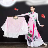 真丝舞蹈扇子双面渐变胶州秧歌古典舞广场舞演出扇子跳舞专用道具