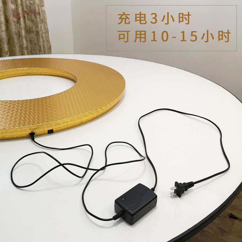 工厂直销上海现货超薄静音摇控电动智能触控调速充电酒店餐桌转盘