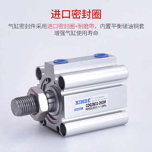 100带磁CDQ2B 带牙气缸SMC型薄型气缸CQ2B32