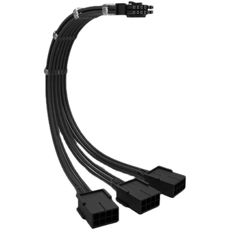 3090Ti显卡16Pin(12+4)4080转3x8PIN电源延长线PCIE5.0编织转接线