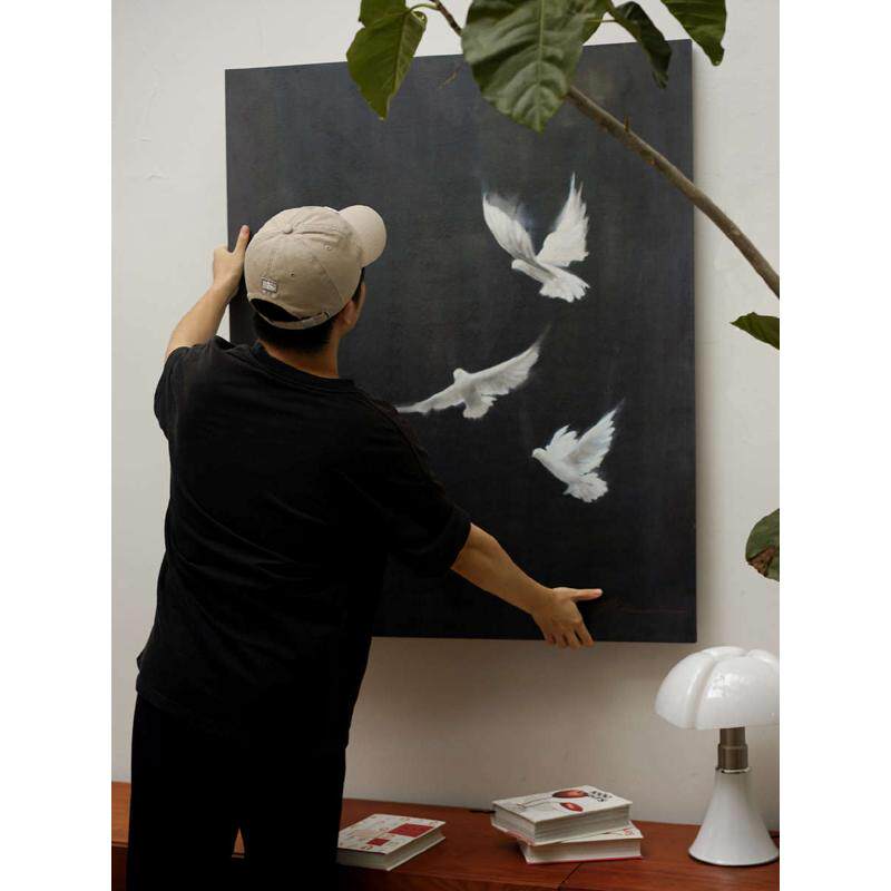 集木室物所/沙发入户装饰画午夜餐厅背景墙落地挂画画客飞行玄关