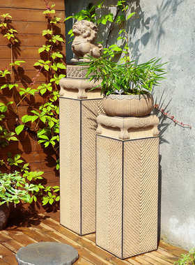 汉韵堂招财展示柱底座中式落地装饰方形展台立柱创意家居陈列柱子