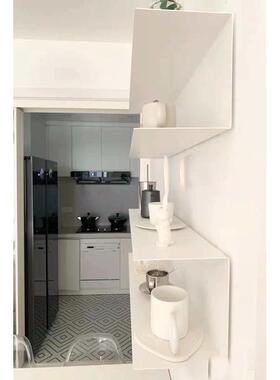 一字隔板墙上置物架墙壁铁餐厅白色层板架子客厅墙面厨房杯艺