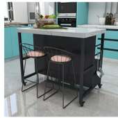 厨房小中岛台餐桌一体可移动料理吧台单独开放式 收纳储物餐边橱柜