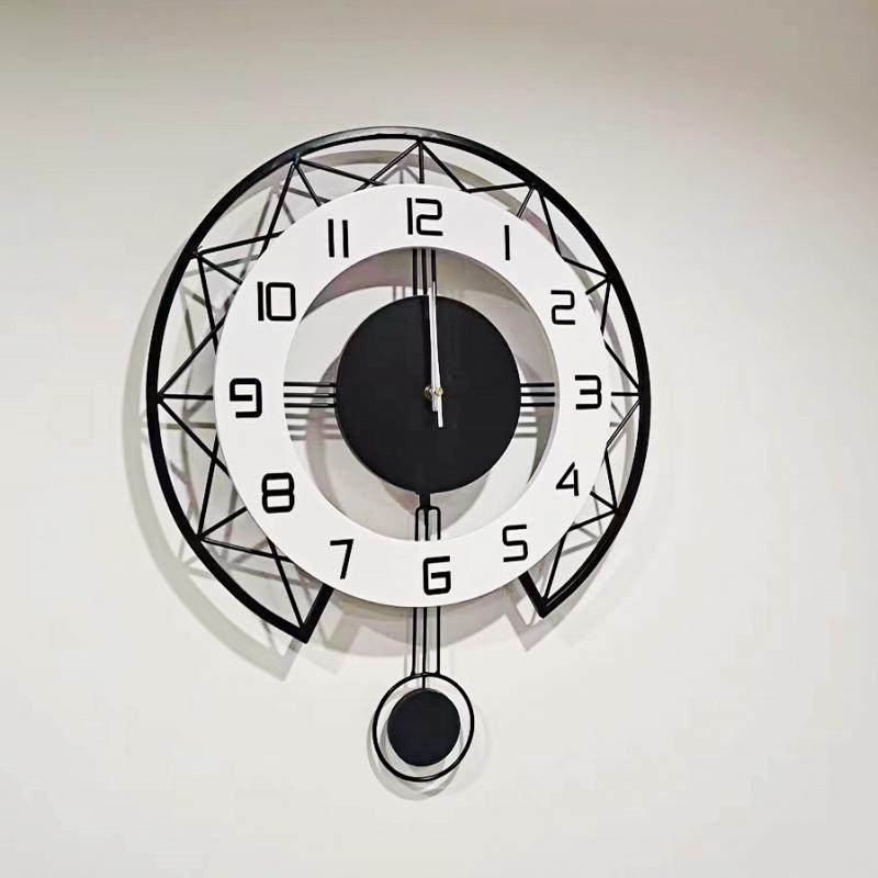 创意北欧个性钟表 时尚简约客厅装饰挂钟 家用大气现代静音时钟
