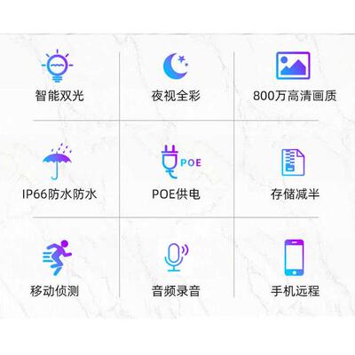 800万高清POE全彩夜视监控器468路摄像头设备套装超市家用工厂