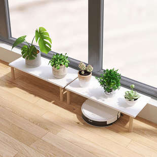 阳台加宽花架窗台拓宽木质花盆架台沿延伸长条置物架增宽神器定制