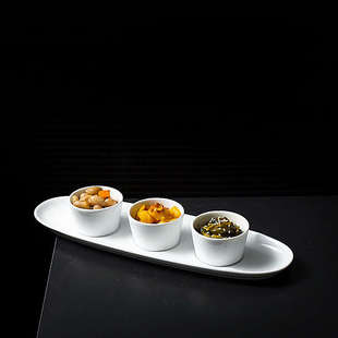 匠厨创意餐具凉菜三拼餐具下午茶套装开胃菜餐具冷菜餐具三拼组合