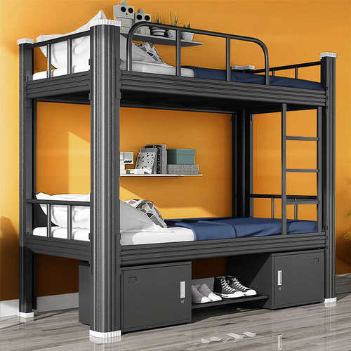 学校双层床上下铺铁床钢儿童家用木床床学生宿舍铁高低公寓床床艺