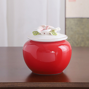 茶罐龙井茶陶茶叶罐家用小号存纯手工密封防潮花瓷罐捏陶瓷绿茶