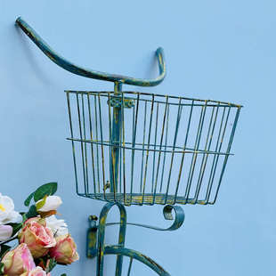 庭院铁艺花架 自行车花篮墙壁挂饰户外花园阳台墙面装饰吊篮摆件