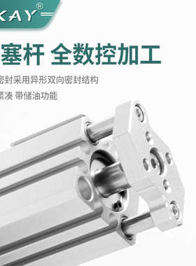 三轴三杆CQMB带导杆气缸CDQMB12X16X20X25X32X40X50X63X80-25X50S