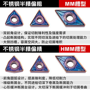数控刀片桃型WNMG080408不锈钢外圆车床刀头三角菱形硬质合金刀粒