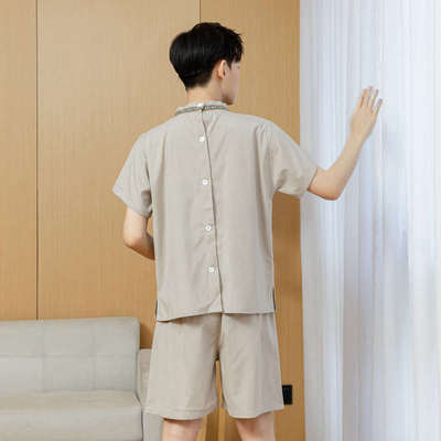 客人开汗疗新款足睡衣按摩背蒸浴男桑拿棉麻高档服女款码养生大
