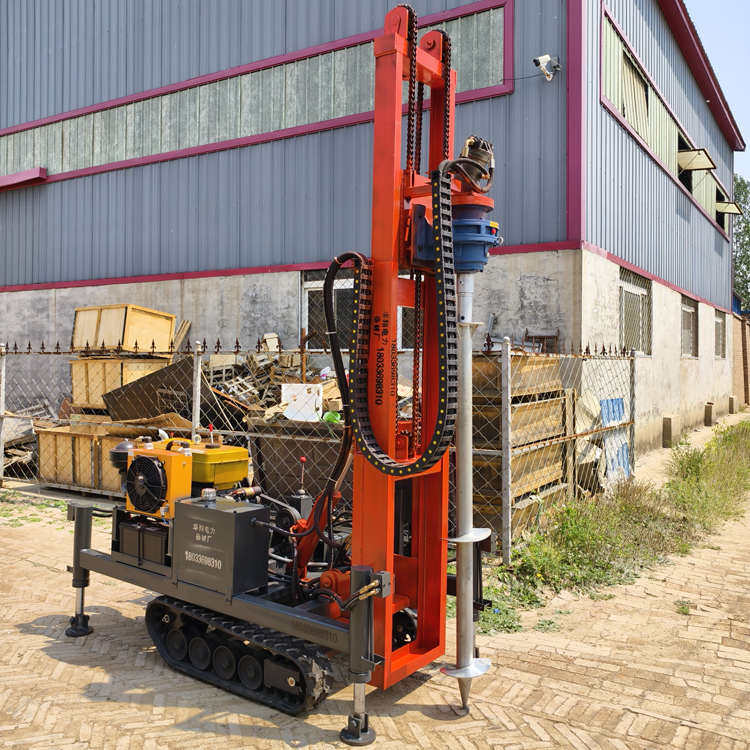 小型光伏地钉桩机履带液压打桩机庭院光伏地桩拧桩机螺旋地桩钻