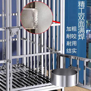 304不锈钢狗笼子大型犬专用德牧折叠方管边牧狗笼中型犬金毛狗窝