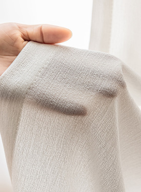 窗帘透光不透人客厅阳台白色隔热防晒飘窗轻奢现代简约羊绒纱帘