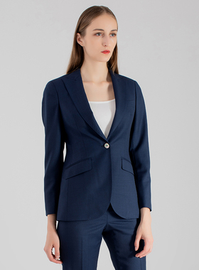 现货藏蓝色女士西装套裙一粒扣商务职业装通勤ol办公室正装工装秋