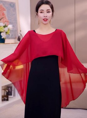夏季宽松显示遮肉不规则简约女披肩气质时尚百搭斗篷丝巾薄款套头