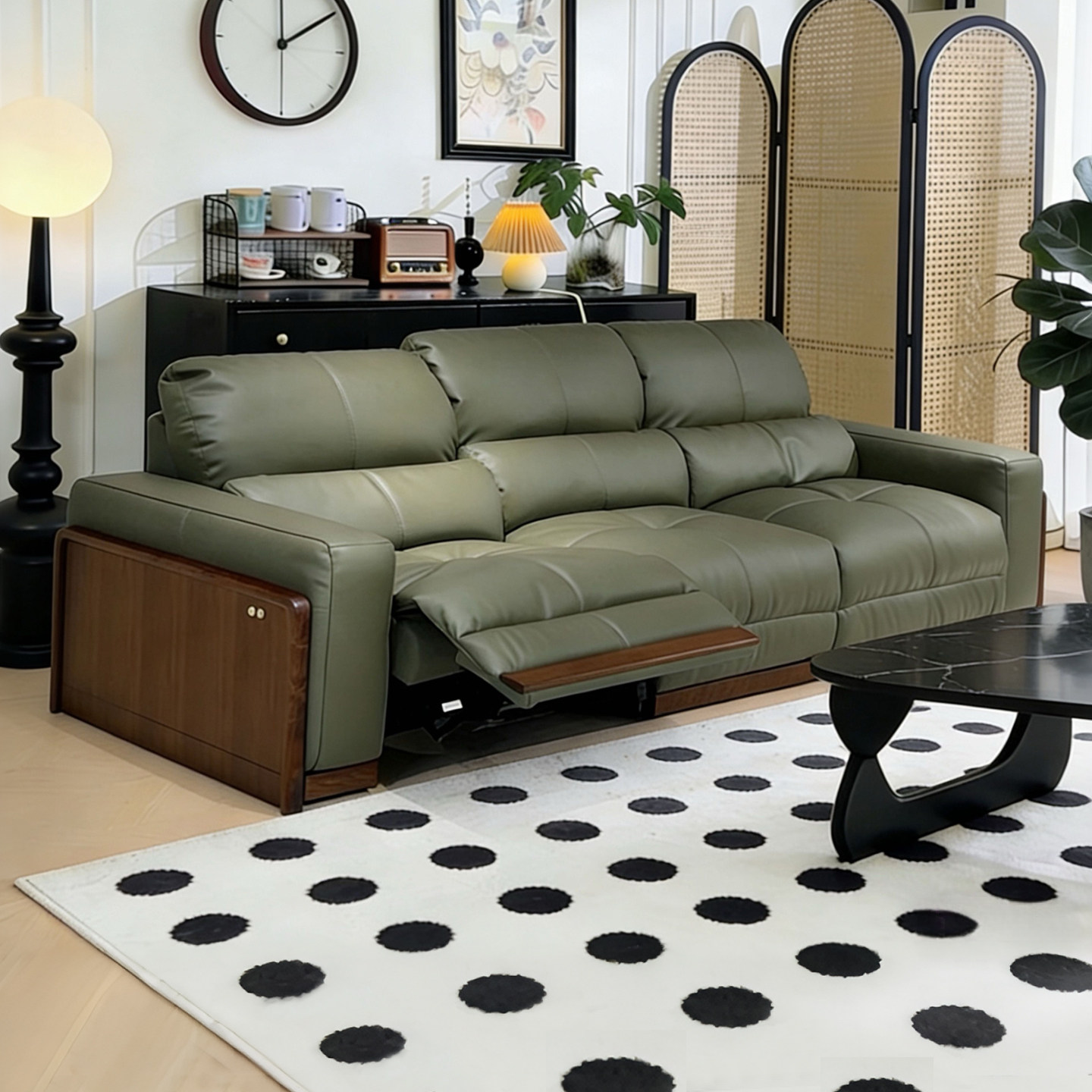 室也意式轻奢黑胡桃木电动沙发复古风客厅零靠墙实木功能真皮沙发,住宅家具,功能沙发,淘宝优惠券,粉丝福利购,淘宝优惠卷