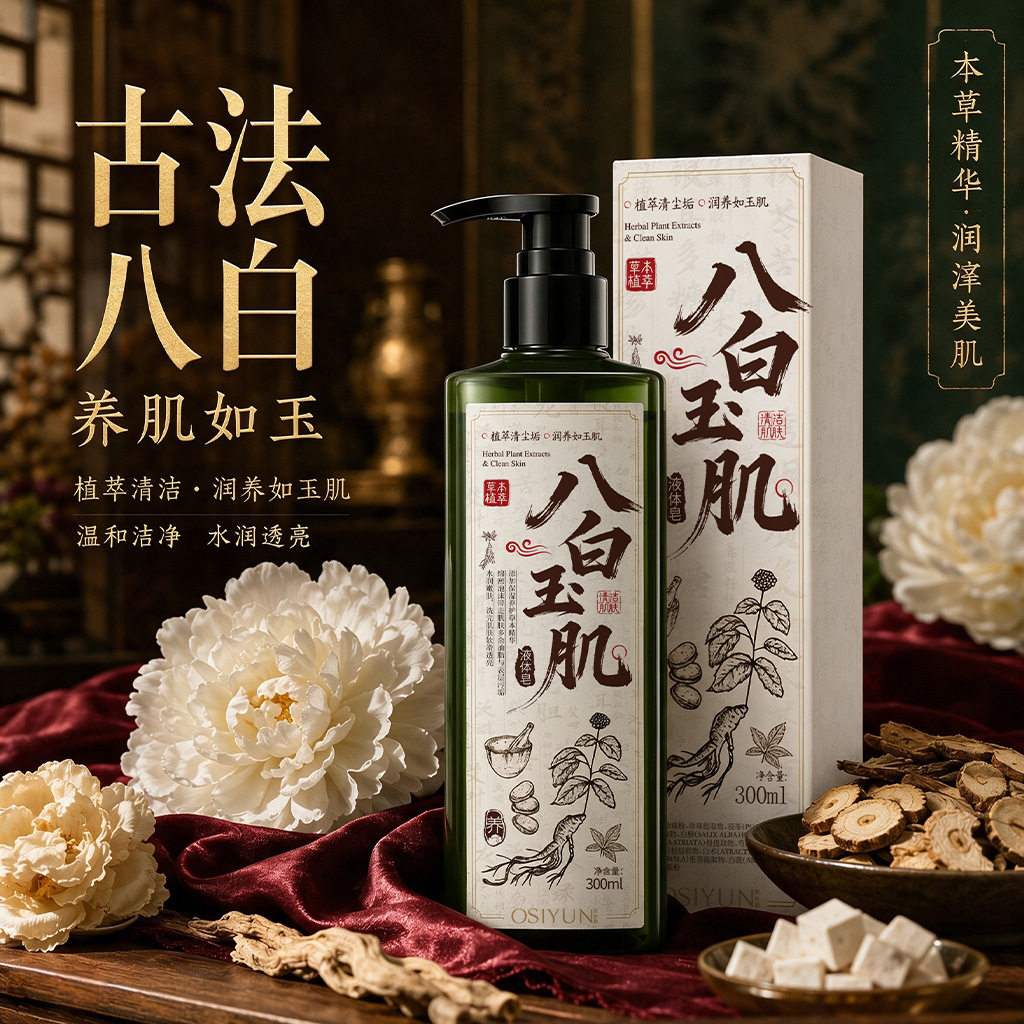 欧丝韵八白玉肌液体皂草本植萃香氛沐浴露持久留香除螨沐浴液正品
