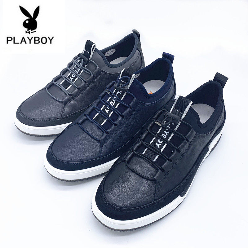 playboy/花花公子男鞋2019春季新款板鞋潮流英伦男士休闲鞋真皮男