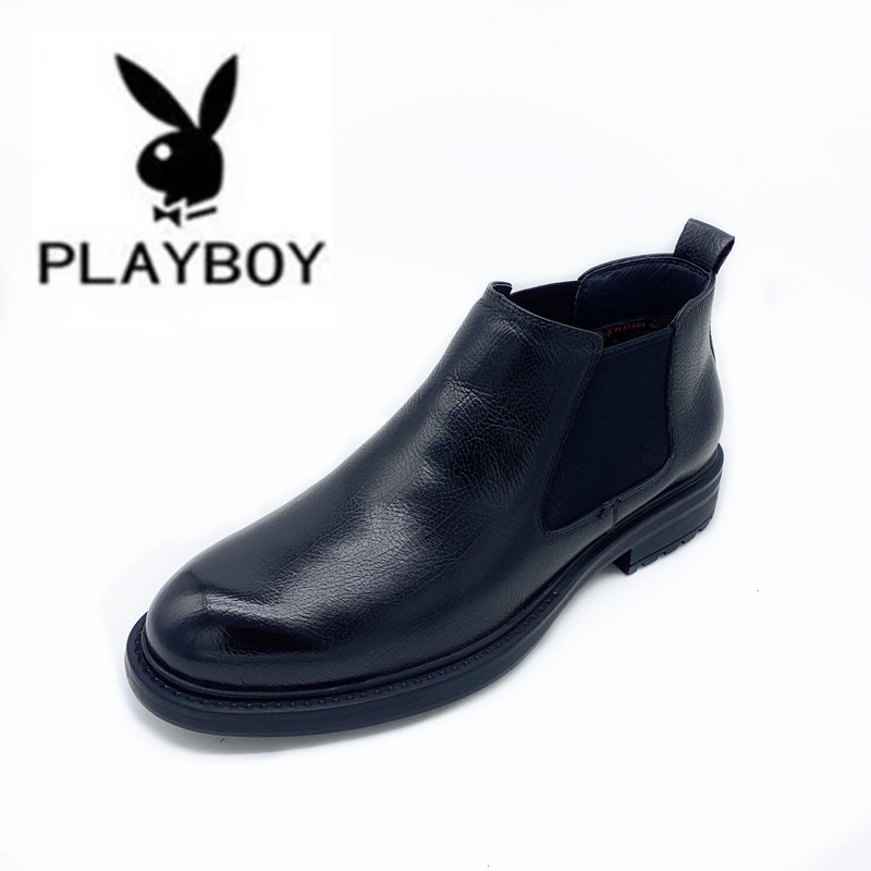 花花公子男鞋冬季新款商务正装皮鞋加绒棉鞋英伦男靴PC461181842