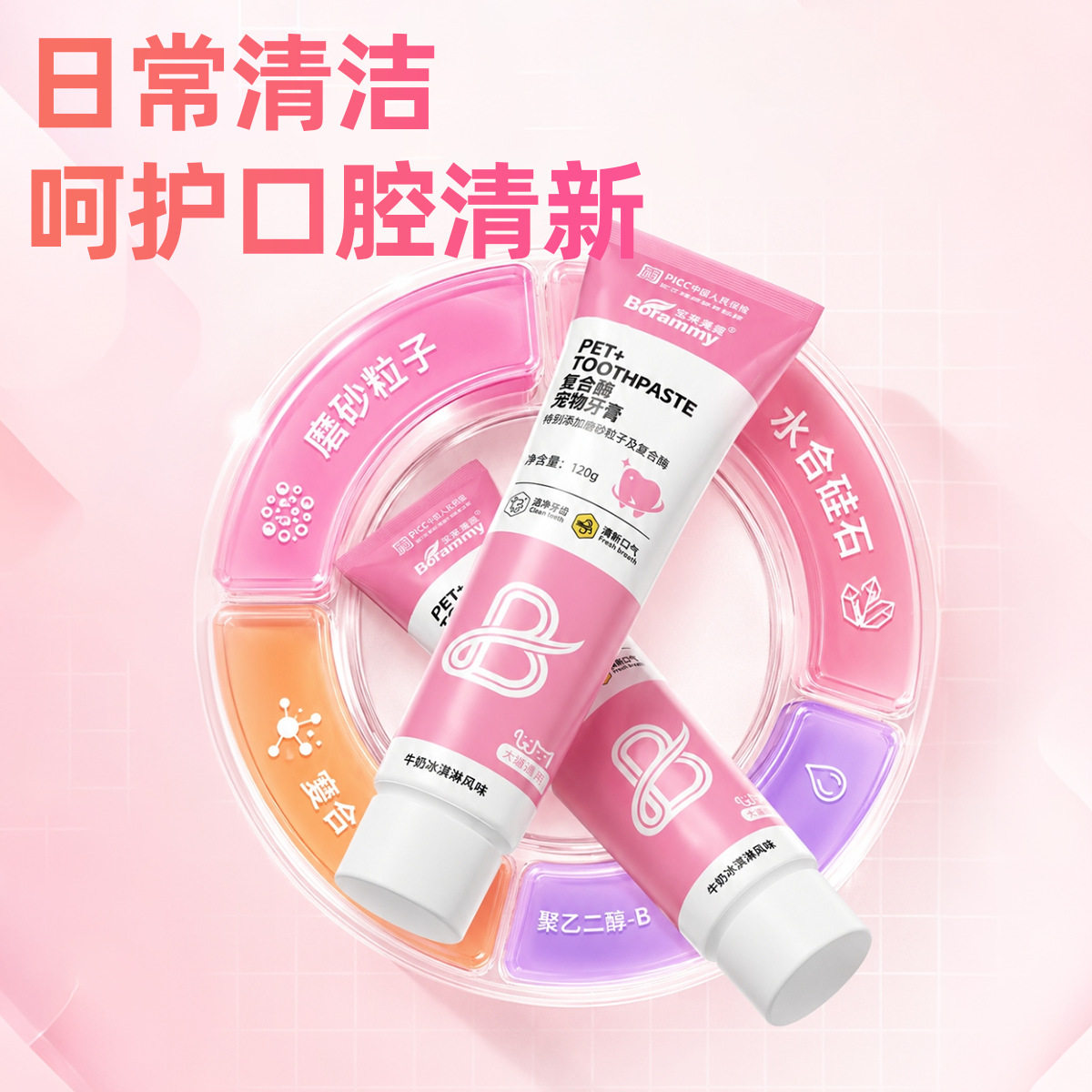 晶晶家宝莱美露宠物牙膏可食用120g狗狗猫咪牙刷清新口腔牙齿清洁