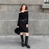 约克黑街区 KERNEL COSMOS 复古高腰显瘦微弹休闲牛仔半身裙