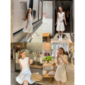 上衣百褶裙套装 KERNEL 老钱风堆堆领无袖 法式 COSMOS佩斯利艺术展