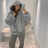 冰川雪淞 KERNEL COSMOS 慵懒双面穿皮草连帽休闲宽松厚卫衣外套