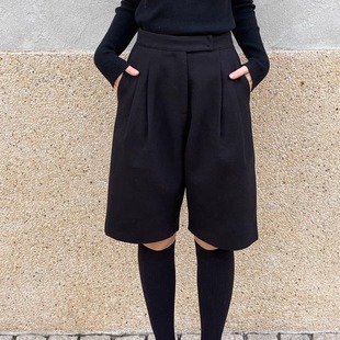 KERNEL COSMOS 巴赫小调 时髦老钱风A字毛呢显瘦百搭阔腿五分裤