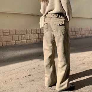 砂洗复古老钱风后腰可调节通勤休闲裤 布鲁塞深秋 COSMOS KERNEL