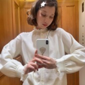 COSMOS 雾漫白霜 绵羊毛花边立领慵懒针织衫 KERNEL 上衣长裙套装