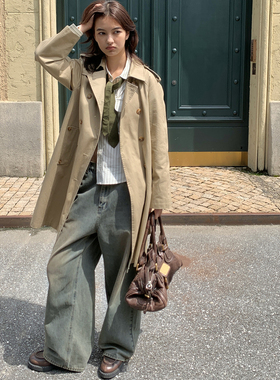 KERNEL COSMOS伯明翰晚钟 经典廓形翻领双排扣英伦风气质风衣外套