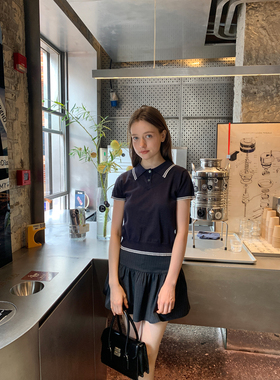 KERNEL COSMOS 格列兹曼 网球运动风知识分子百搭Polo领针织上衣