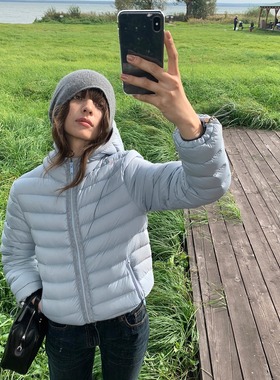 KERNEL COSMOS 薄雾航线 冬日零压感休闲短款外套排骨连帽羽绒服