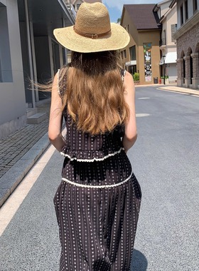 KERNEL COSMOS 阿莉亚花园 花边复古提花织绣时髦背心半身裙套装