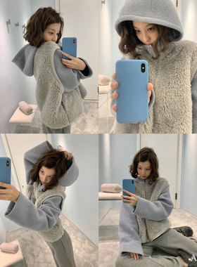 KERNEL COSMOS 麦栗霜序 设计感假两件软糯羊毛夹棉叠穿马甲外套