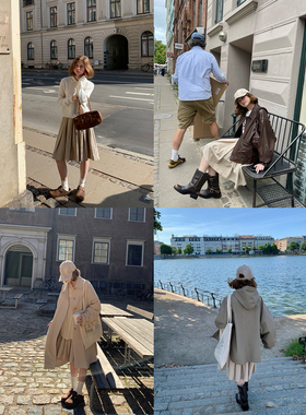 KERNEL COSMOS 丹麦图书馆 学院风miu系高腰半身裙中裙