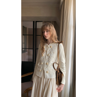 中古设计感手扭绳牛角扣拿破仑针织开衫 KERNEL COSMOS浪漫西嘉岛