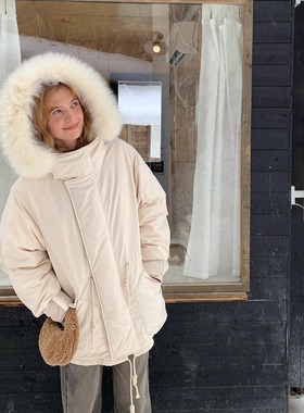 KERNEL COSMOS白昼霜原 重工可拆卸真毛领防风加厚工装派克羽绒服