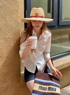 KERNEL COSMOS 冷调金菲士 老钱风亚麻清冷高级感七分袖修身衬衫