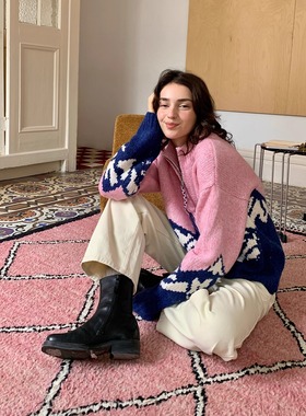 KERNEL COSMOS 挪威雪山 北欧小众时髦彩色复古提花羊毛套头毛衣